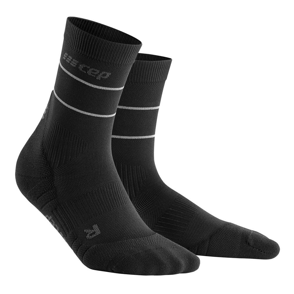 CEP - Reflective Compression Mid-Cut Run Socks Men black at Sport Bittl Shop