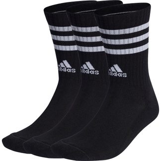 adidas - 3-Stripes Cushioned Crew Socks 3 Pairs black