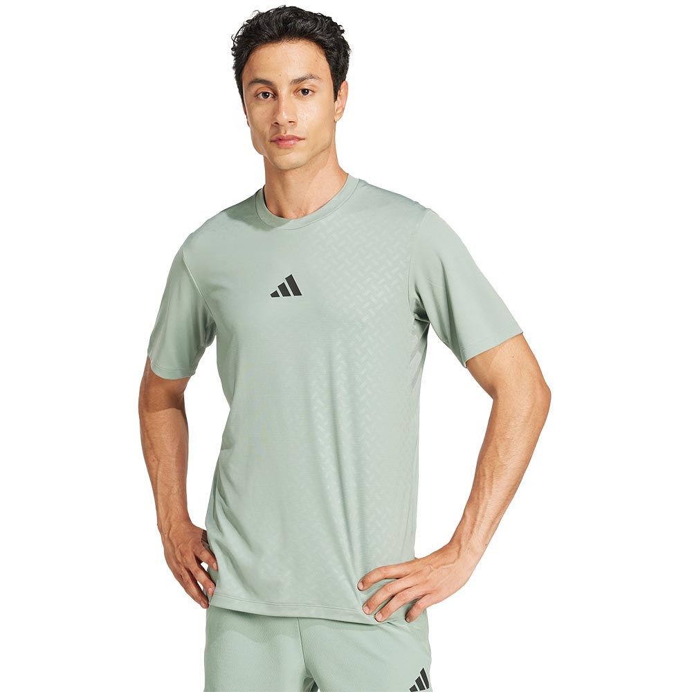 Power 3-Streifen T-Shirt Herren silver green