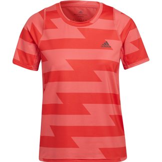 adidas - Fast Allover Print T-Shirt Damen semi turbo bright red