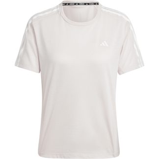 adidas - Own the Run 3-Streifen T-Shirt Damen putty mauve melange