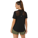 Road V-Neck T-Shirt Damen performance black