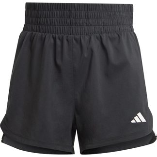 adidas - Pacer Training 3-Streifen Woven High-Rise Shorts Damen schwarz