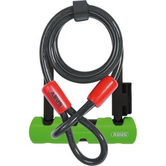 Ultra Mini 410 Bügelschloss mit 120cm Kabel schwarz grün