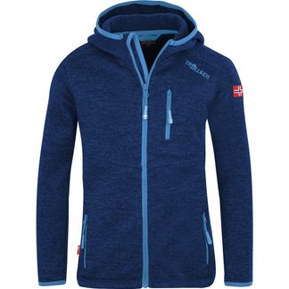 Trollkids - Jondalen XT Knitted Fleece Hooded Jacket Kids french blue
