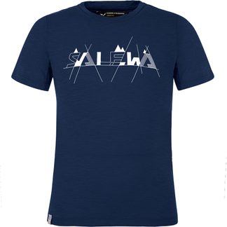 SALEWA - Graphic Dry T-Shirt Kinder navy blazer melange