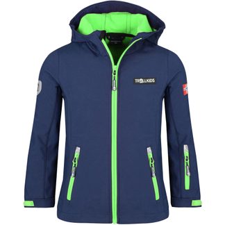 Trollkids - Oslofjord Softshell Jacket Kids navy light green