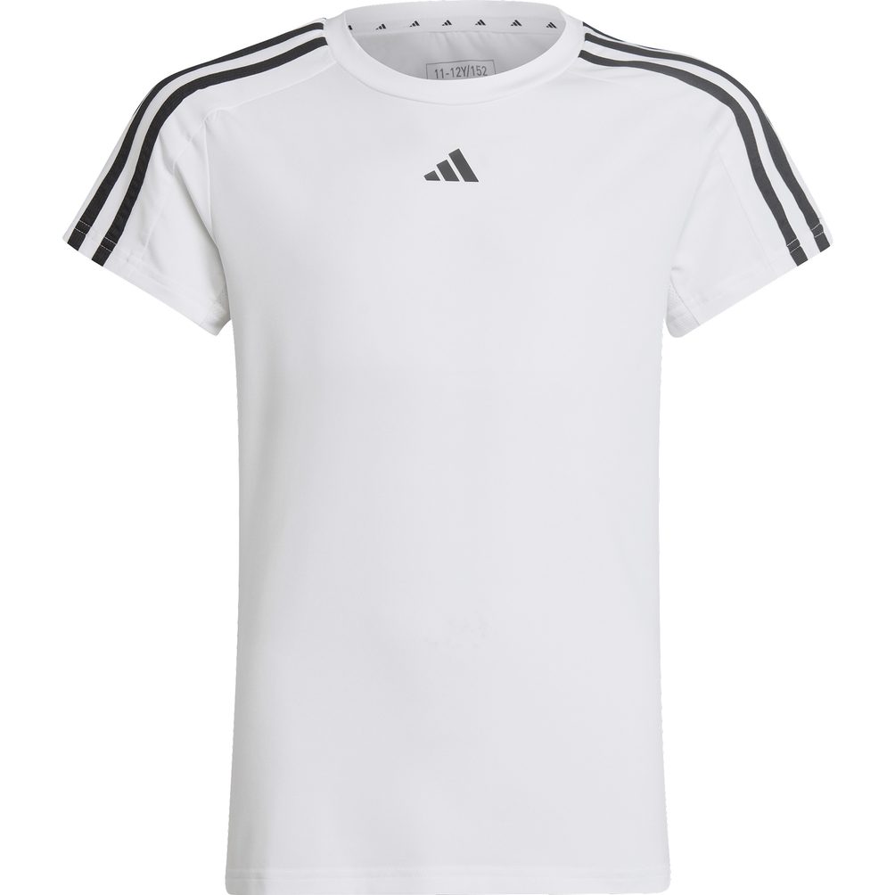 Shop white - Bittl Girls adidas 3-Stripes Sport Essentials Train Aeroready T-Shirt at