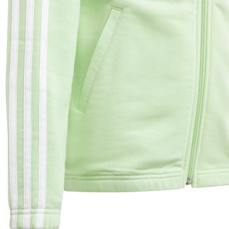 Essentials 3-Stripes Full-Zip Hoodie Girls semi green spark