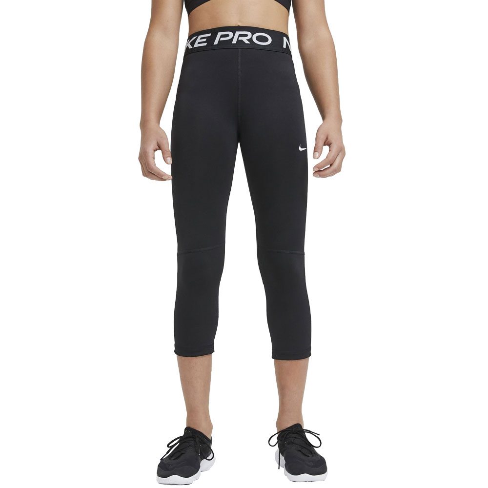  Nike Pro Girls' Training Capri Leggings (Black/White, S) :  Clothing, Shoes & Jewelry