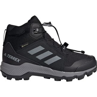 adidas TERREX - Terrex Mid GTX Hiking Shoes Kids core black grey three core black