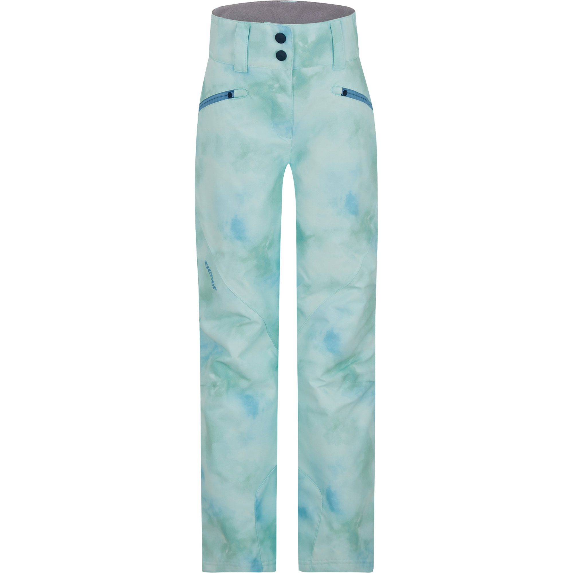 Ziener Bittl Ski Junior - Shop Girls Pants at print Alin cloudy Sport green