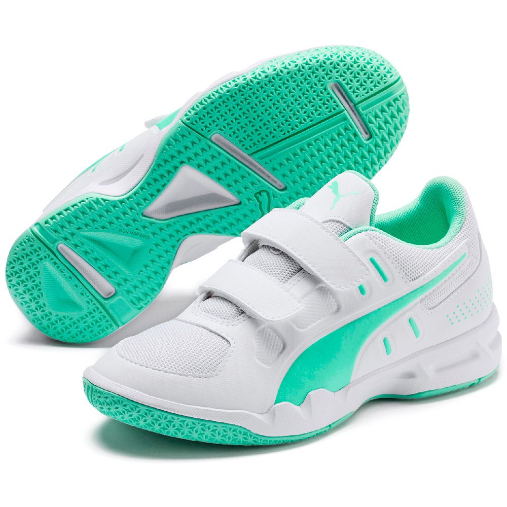 Puma - Auriz V Jr. Indoor Shoes Kids puma white green glimmer