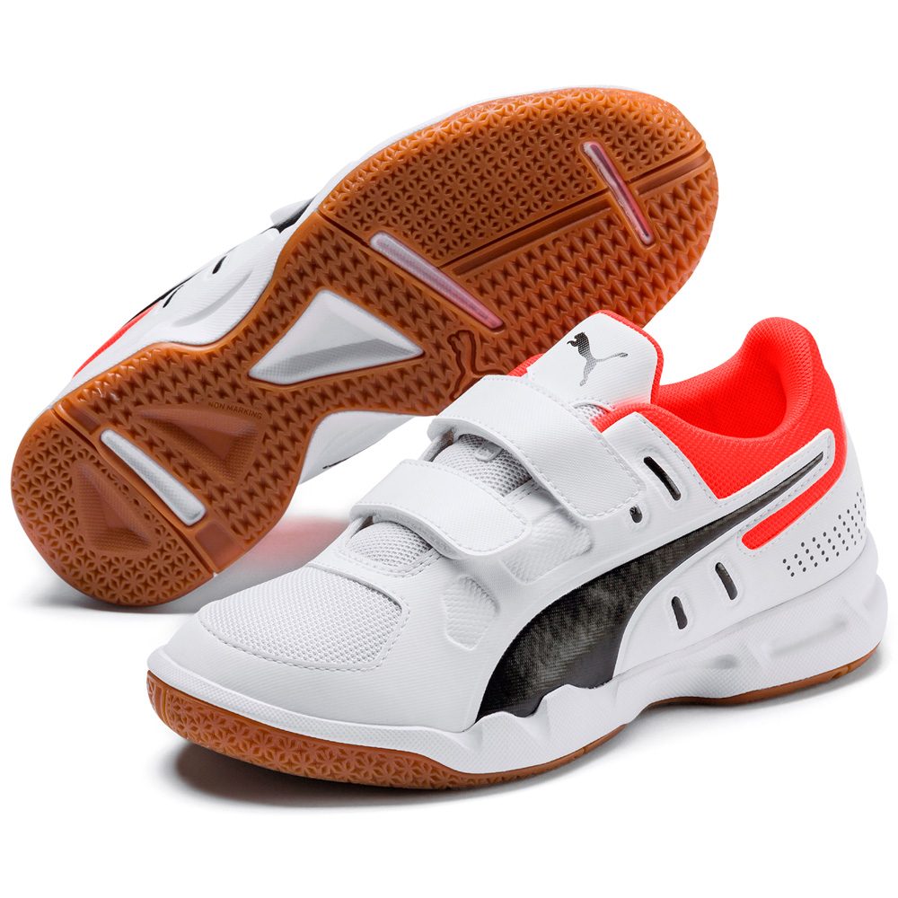 Puma - Auriz V Jr. Indoor Shoes Kids puma white puma black nrgy red gum