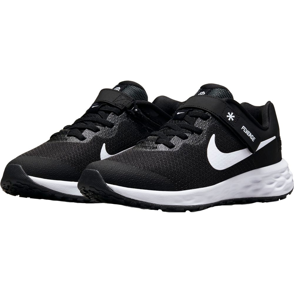 Nike - Revolution 6 white Kids black grey Running smoke Bittl FlyEase Sport Shoes at Shop