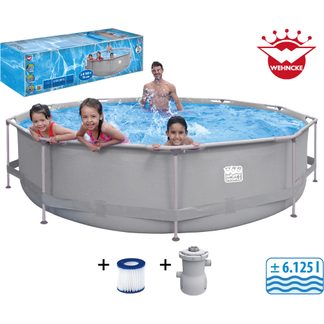 Stahlrahmenpool-Set 360x76cm grau