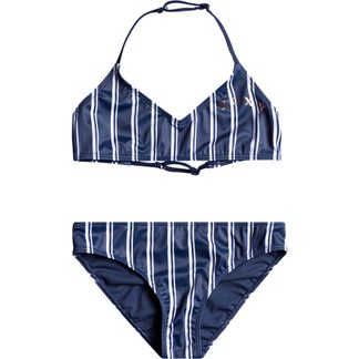 Roxy - Just Good Vibes Bralette Bikini Set Girls mood indigo at down stripe