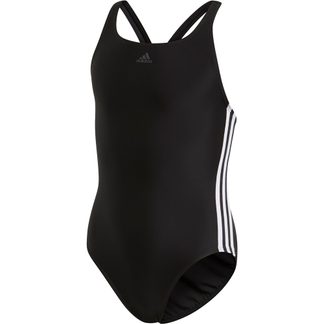 adidas - Athly V 3-Streifen Badeanzug Mädchen schwarz weiß