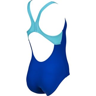 Linear Serigraphy Swimsuit Girls neon blue