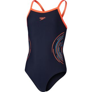 Speedo - Plastisol Placement Thinstrap Badeanzug Mädchen true navy