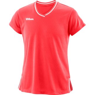 Team II V-Neck T-Shirt Mädchen fiery coral