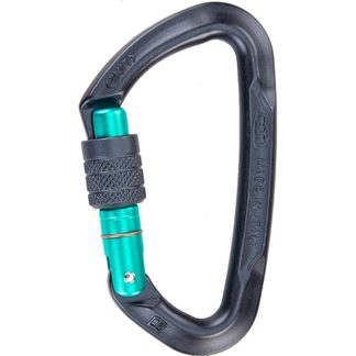 Climbing Technology - Lime SG Screwgate Carabiner anthracite aquamarine