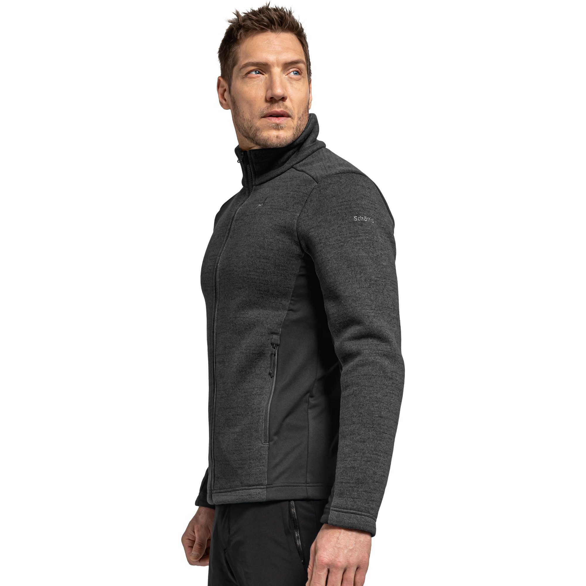Oberau ZipIn Fleecejacke Herren schwarz