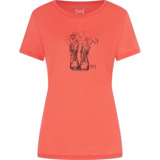 Blossom Boots T-Shirt Damen living coral
