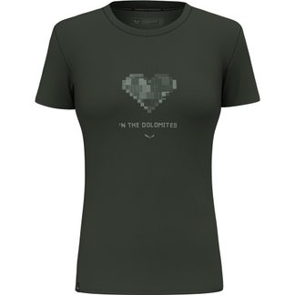 SALEWA - Pure Heart Dry T-Shirt Damen dark olive