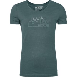 ORTOVOX - 150 Cool Vintage Badge T-Shirt Damen dark arctic grey