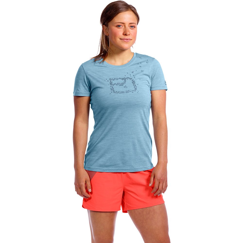 light blue im Shop Sport kaufen Leaves Cool ORTOVOX Bittl blend T-Shirt Damen 150 -