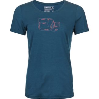 ORTOVOX - 120 Cool Tec Leaf Logo T-Shirt Women petrol blue