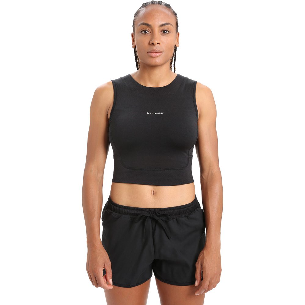 Icebreaker - ZoneKnit™ Cropped Bra-Tank Women black at Sport Bittl Shop
