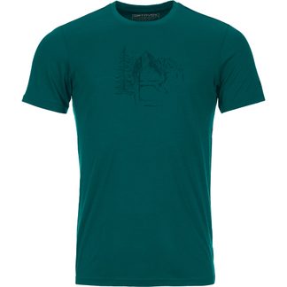 ORTOVOX - 150 Cool Logo Sketch T-Shirt Herren pacific green
