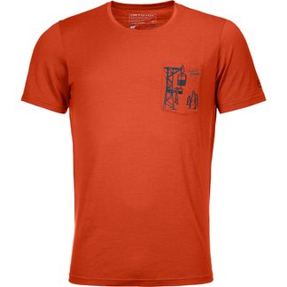 ORTOVOX - 185 Merino Way to Powder T-Shirt Herren desert orange