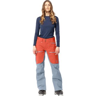 Lofoten Gore-Tex Pro Ski Pants Women orange alert blue fog