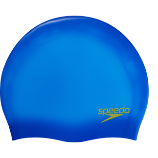 Plain Moulded Silicone Junior Swim Cap Kids royal blue