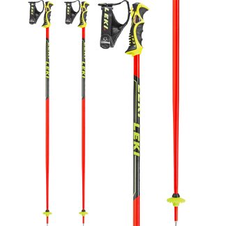 LEKI - Worldcup SL TBS Alpine Ski Poles neon red