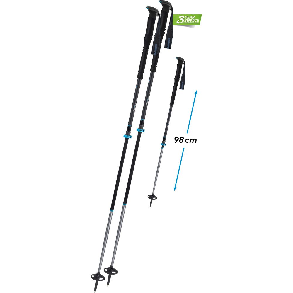 Komperdell Skistöcke schwarz blau 115 cm 1 Paar NEU Skistock ski poles 