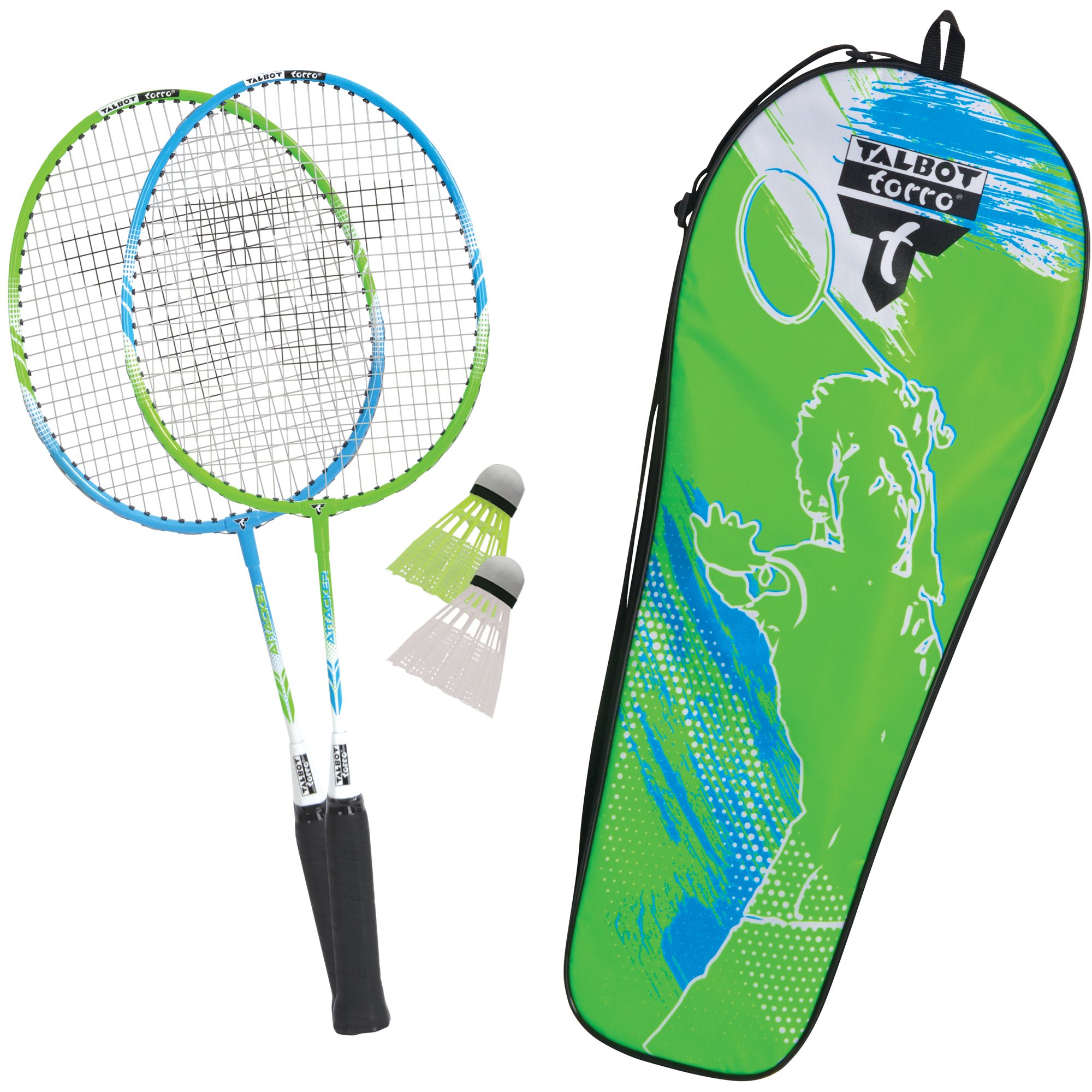 Talbot Torro - Badminton Set 2 Attacker Junior green blue at Sport Bittl  Shop