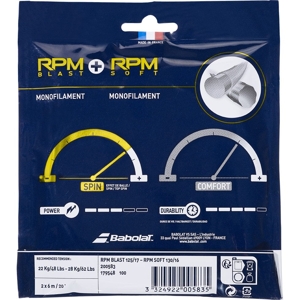Hybrid RPB Blast + RPM Soft Tennissaite neutral