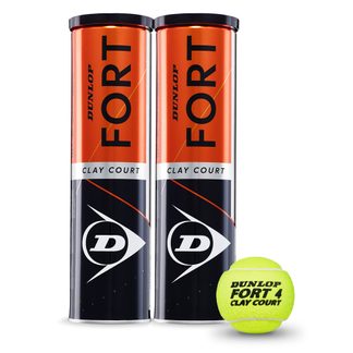 Dunlop - Fort Clay Court Bi Pack Tennis Balls 2x4 yellow