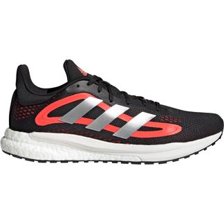 adidas - SolarGlide 4 Running Shoes Men core black silver metallic solar red