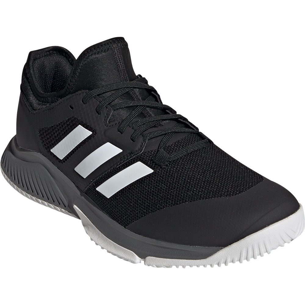 adidas - Court Team Bounce Indoor Shoes Men core black footwear white grey  four شكل مثلث