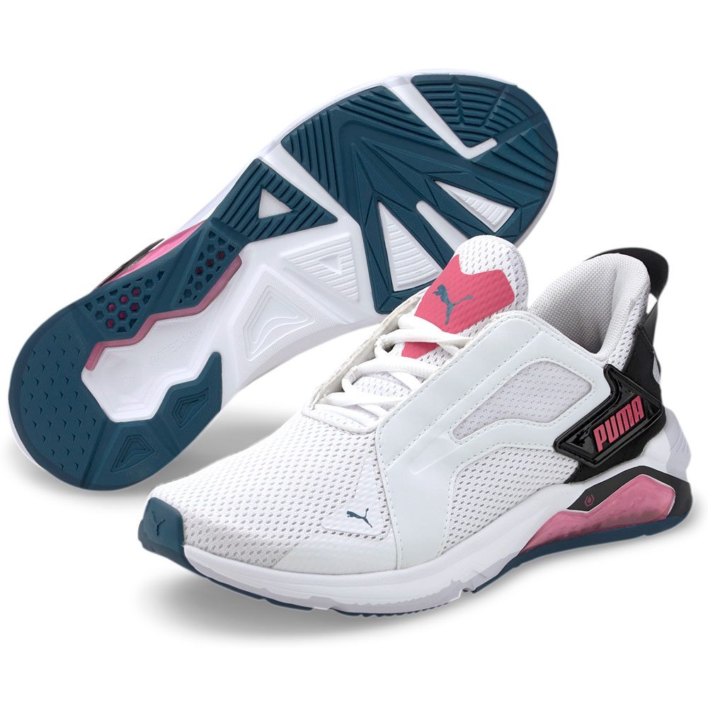 pink and white womens puma shoes