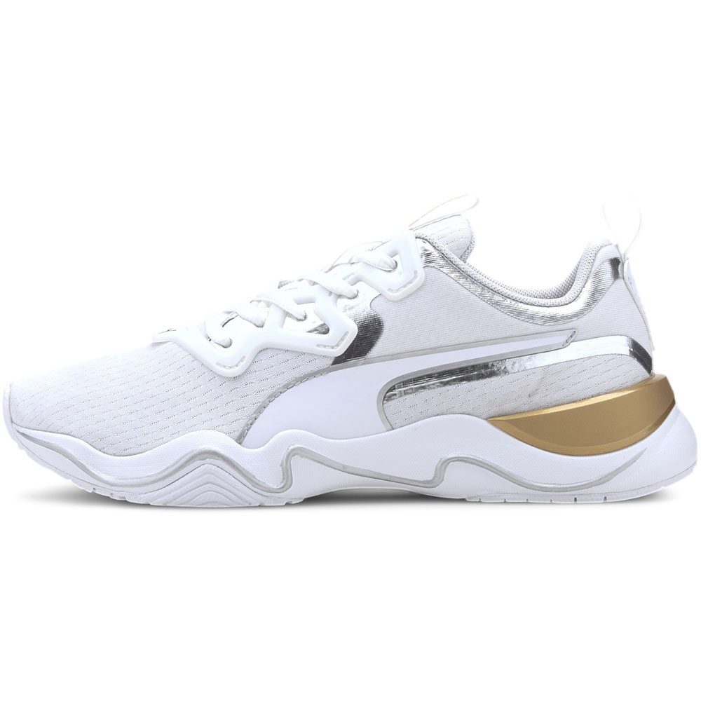 pumas shoes white and gold