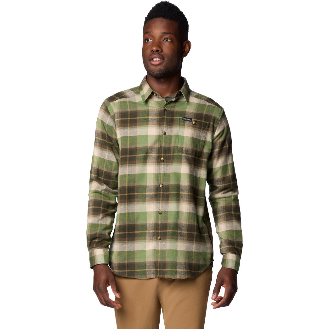 Columbia Cornell Woods Flannel Longsleeve Shirt Men stone green classic multi tarta at Sport Bittl Shop