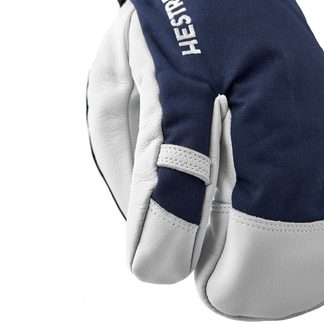 Army Leather Heli 3-Finger Ski Gloves navy