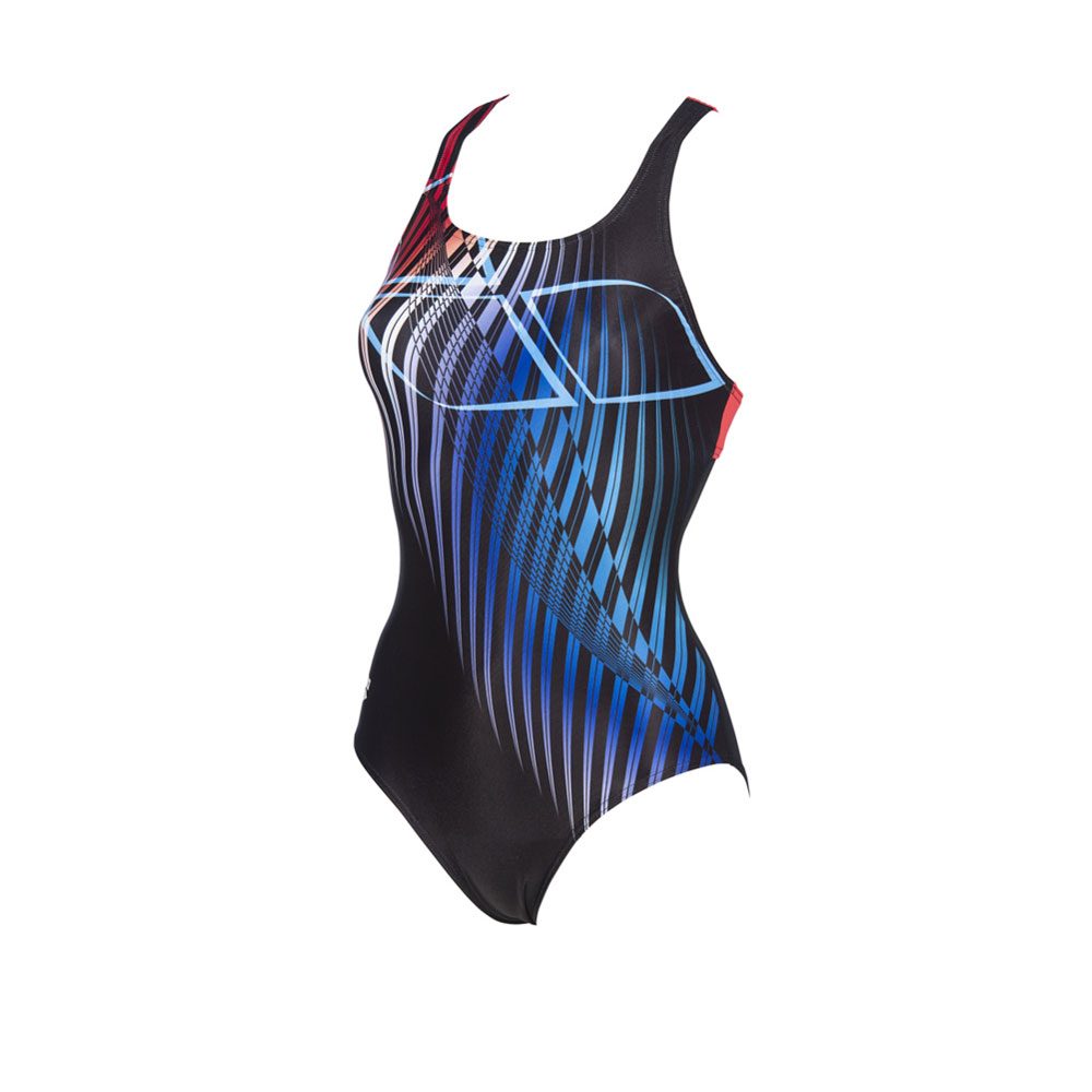 ARENA Damen Damen Sport Badeanzug Optical Waves Badeanzug