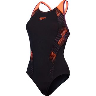 Speedo - Placement Laneback Badeanzug Damen schwarz